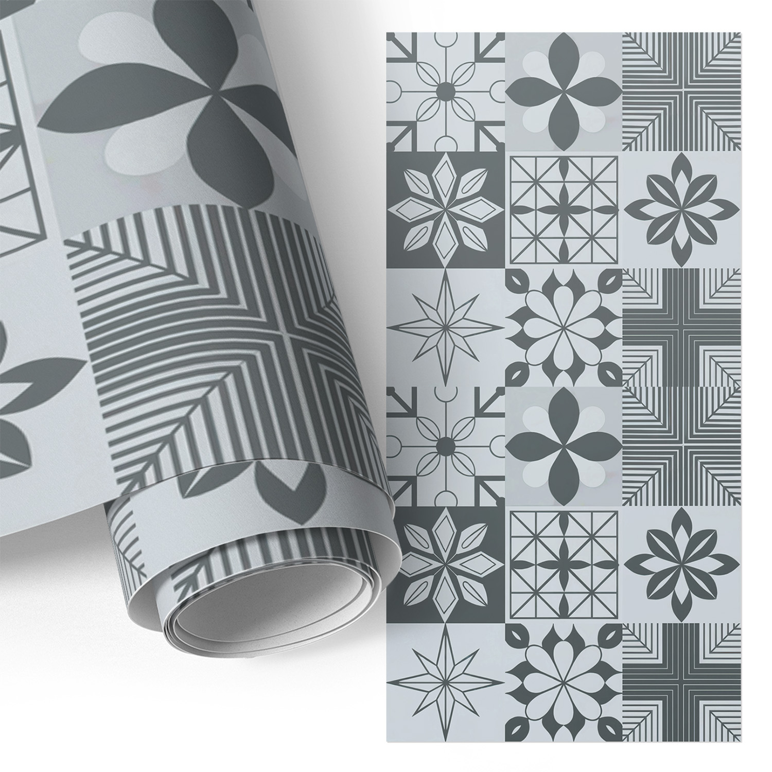 Film Adhesif Autocollant - Design Moderne - Imperméable - Pour Meubles - Pour Plans De Travail Nombreux Carreaux 50x100 Cm