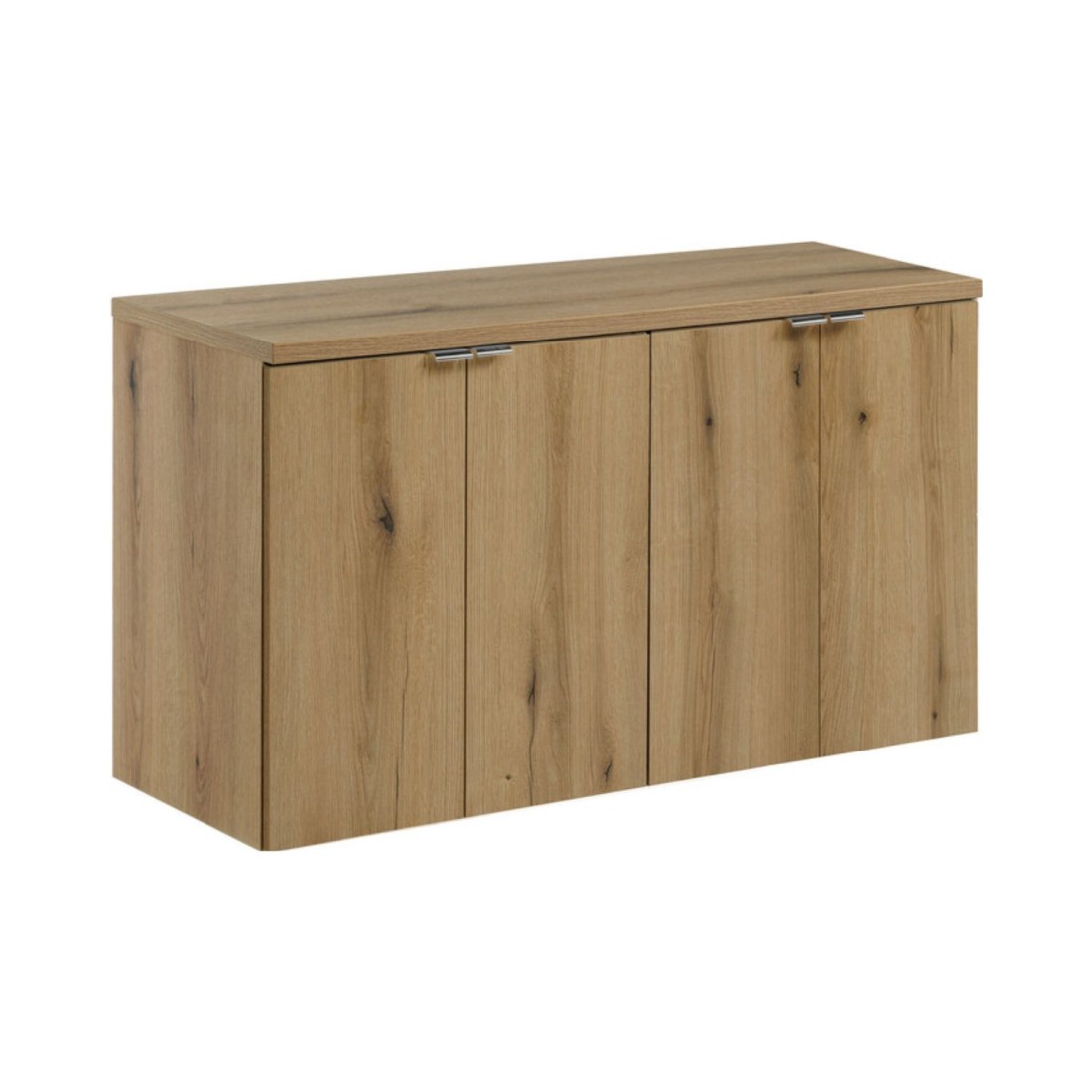 Ensemble De Salle De Bain Suspendu Vano Aspect Chêne 100cm: Meubles Sous Vasque À Placards + Plan Pour Vasque