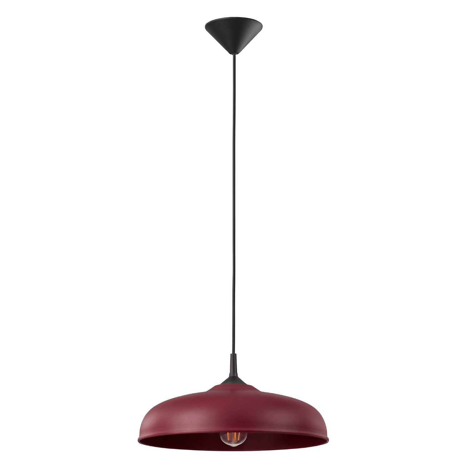 Suspensions Gina Acier Bourgogne 1xe27 38cm Sollux