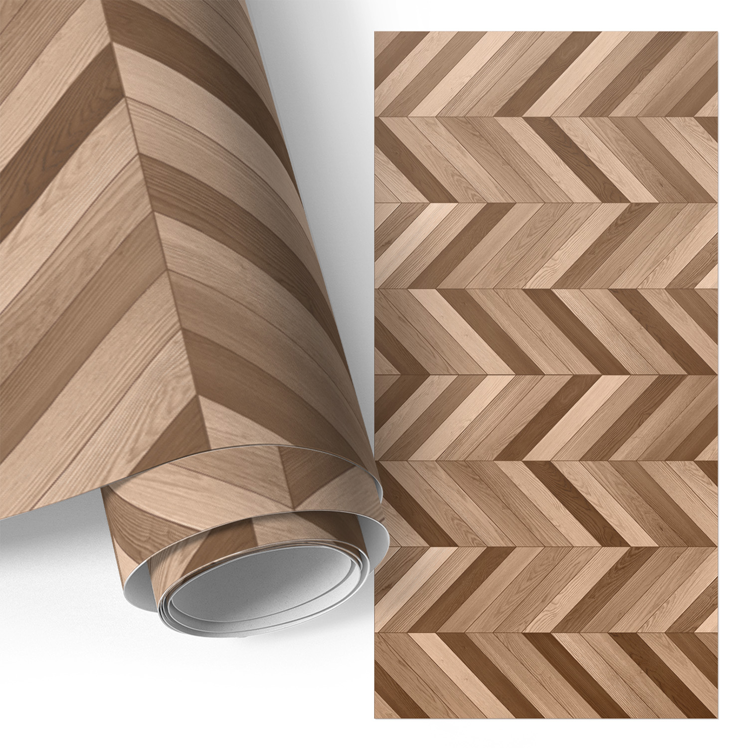 Film Auto-adhésif - Adhésif Décoratif - Imperméable - Pour Meubles - Pour Portes Chevrons Bois 65x130 Cm