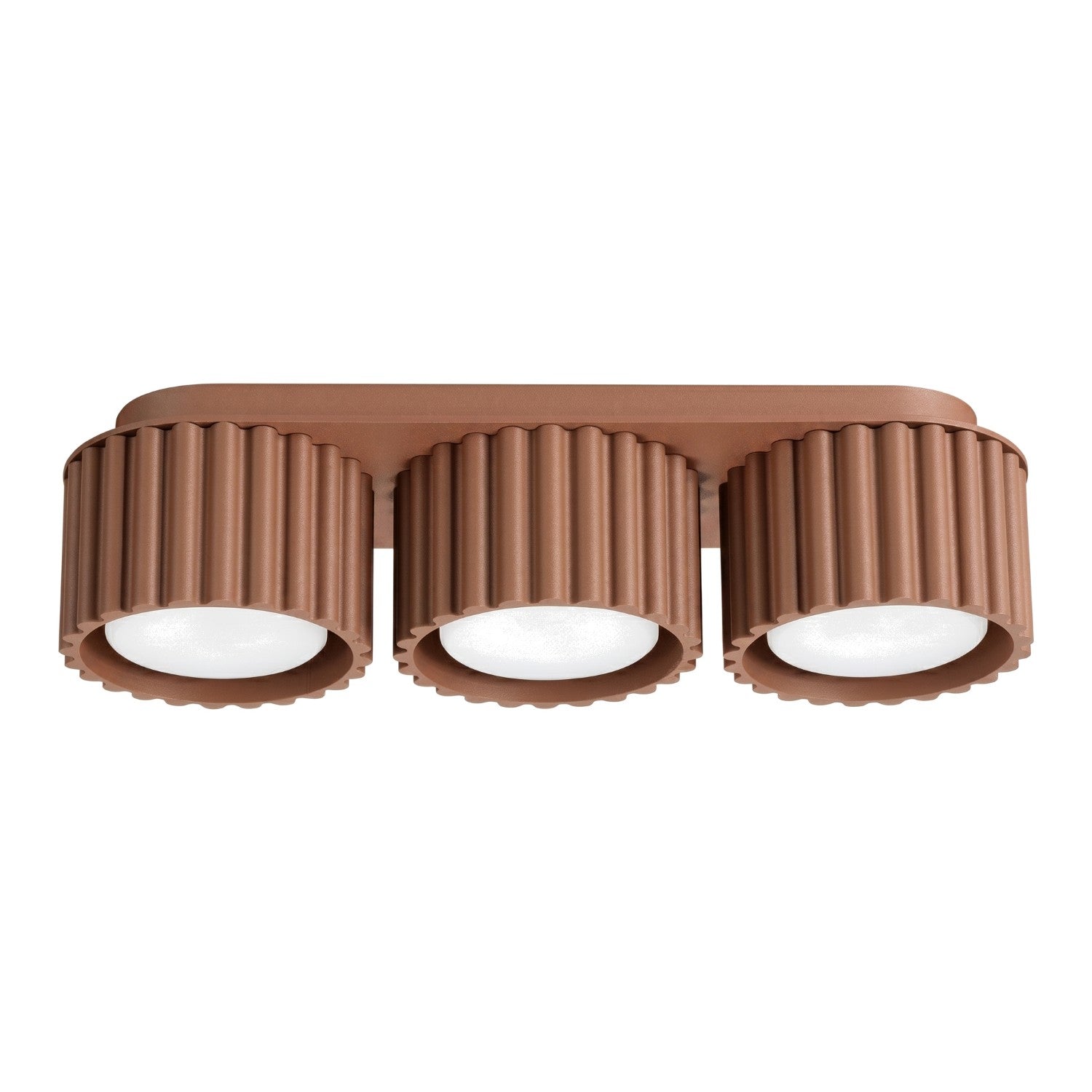 Spot De Plafond Triple Strié Moka 3xgx53 10w Aura Sollux Lighting