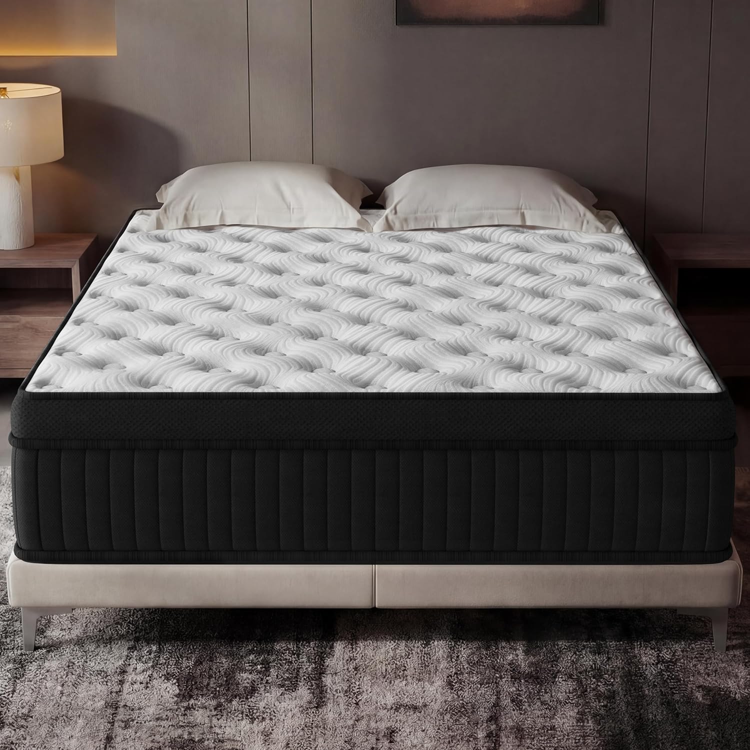Matelas 140x190 Cm, Épaisseur 30 Cm, Hybride Matelas À Ressorts Ensachés, Mousse A Memoire De Forme Haute Densite, Matelas 2 Places, Fermeté Moyenne
