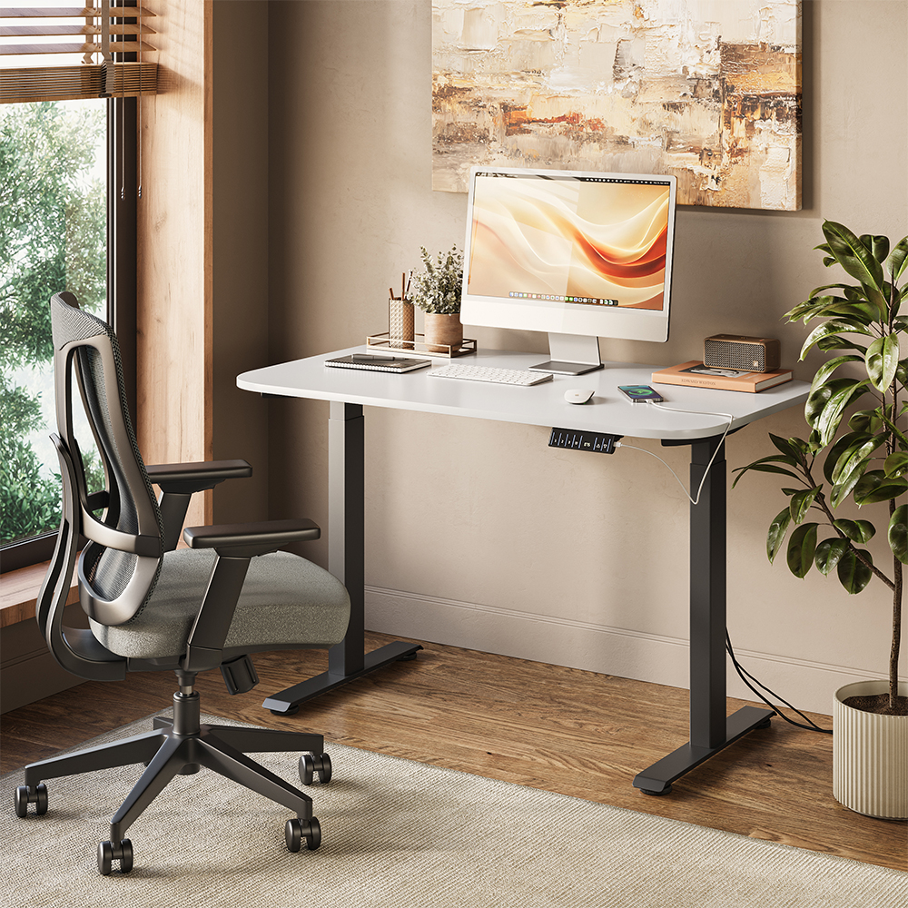 Bureau Elevate, Noir/blanc, 120x70cm 2 Moteurs, Vicco