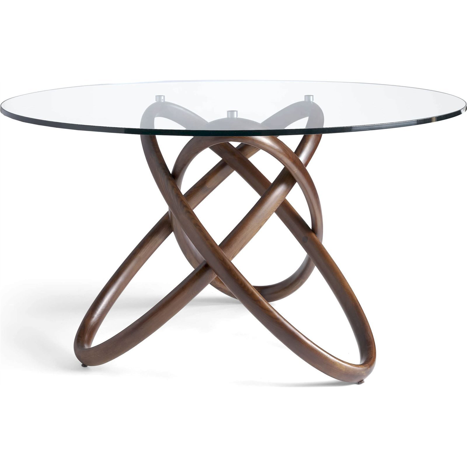 Table Bois Massif Plateau En Verre Trempé - Marron
