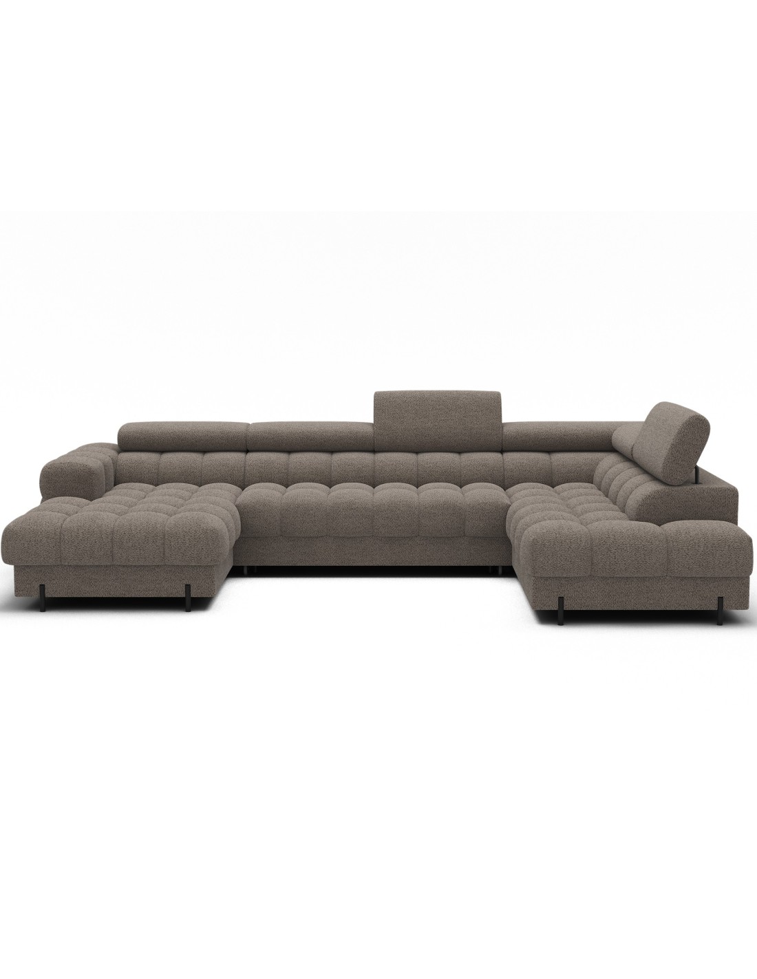 Canapé Panoramique Convertible Beige Foncé Angle Droit Feraria 358x93x202cm