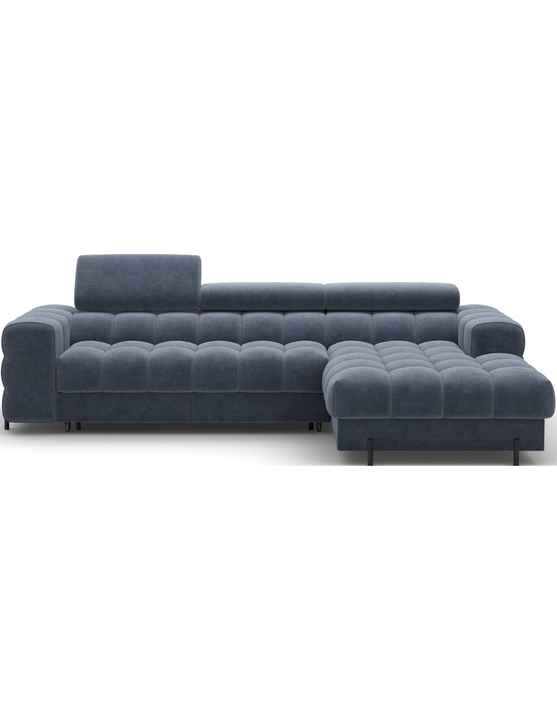 Canapé D'Angle Droit Convertible Bleu Design Élégant 285x99x181cm Filtro