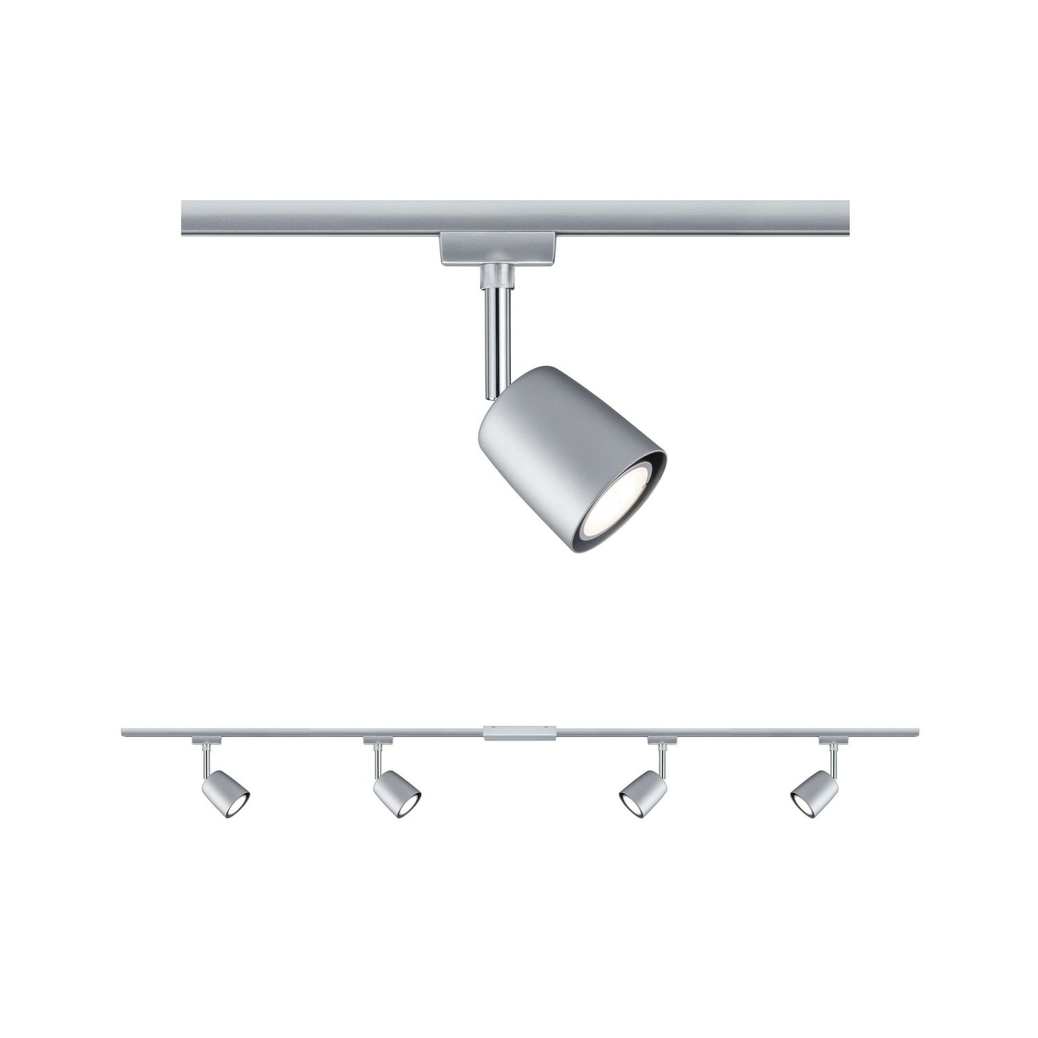 Paulmann Cover Système D'Éclairage Complet Sur Rail Urail Gu10 40 W Led Chrome, Chrome (mat)