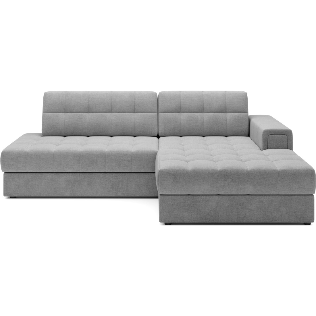 Canapé D'Angle Convertible Cubito Gris 240 Cm Avec Coffre Et Couchage