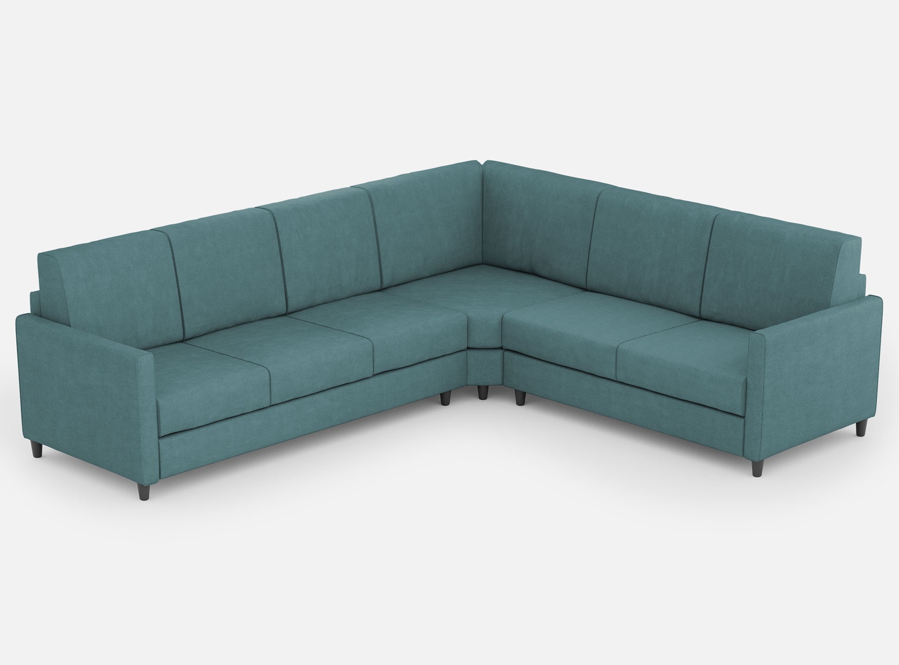 Canapé D'Angle Moderne Italien Tissu Bleu Pétrole Korane - 5 Tailles 281x221 Cm-taille 281x221 Cm