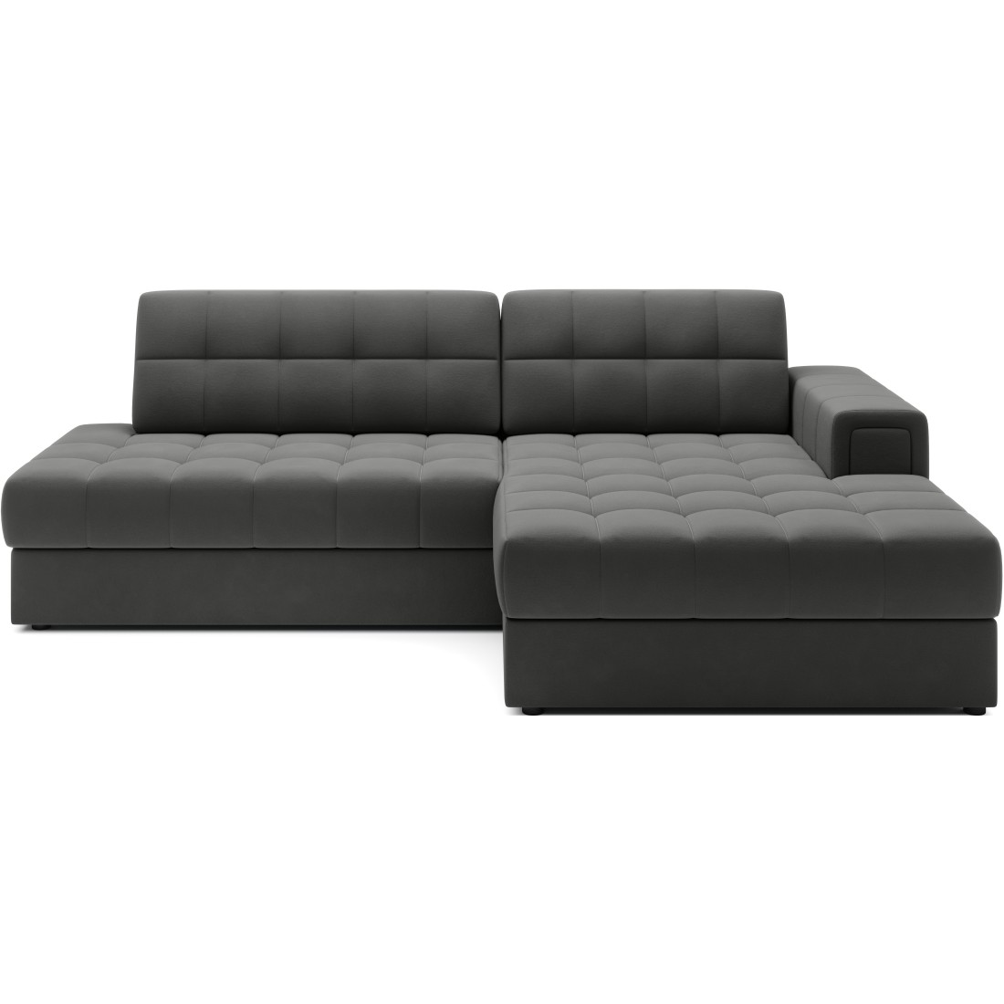 Canapé D'Angle Convertible Cubito Gris 240 Cm Avec Coffre Et Couchage