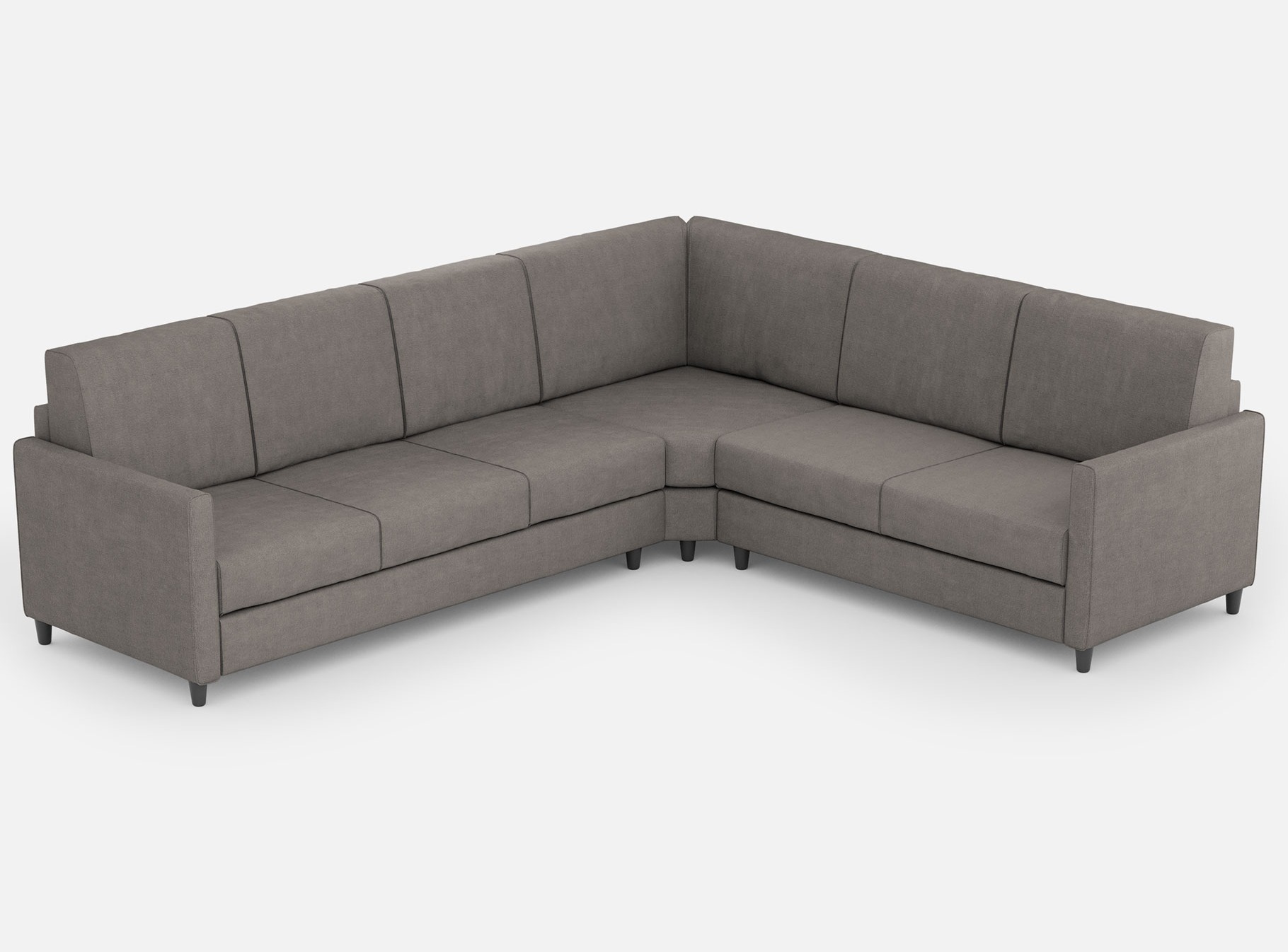 Canapé D'Angle Moderne Italien Tissu Gris Korane - 5 Tailles 281x221 Cm-taille 281x221 Cm