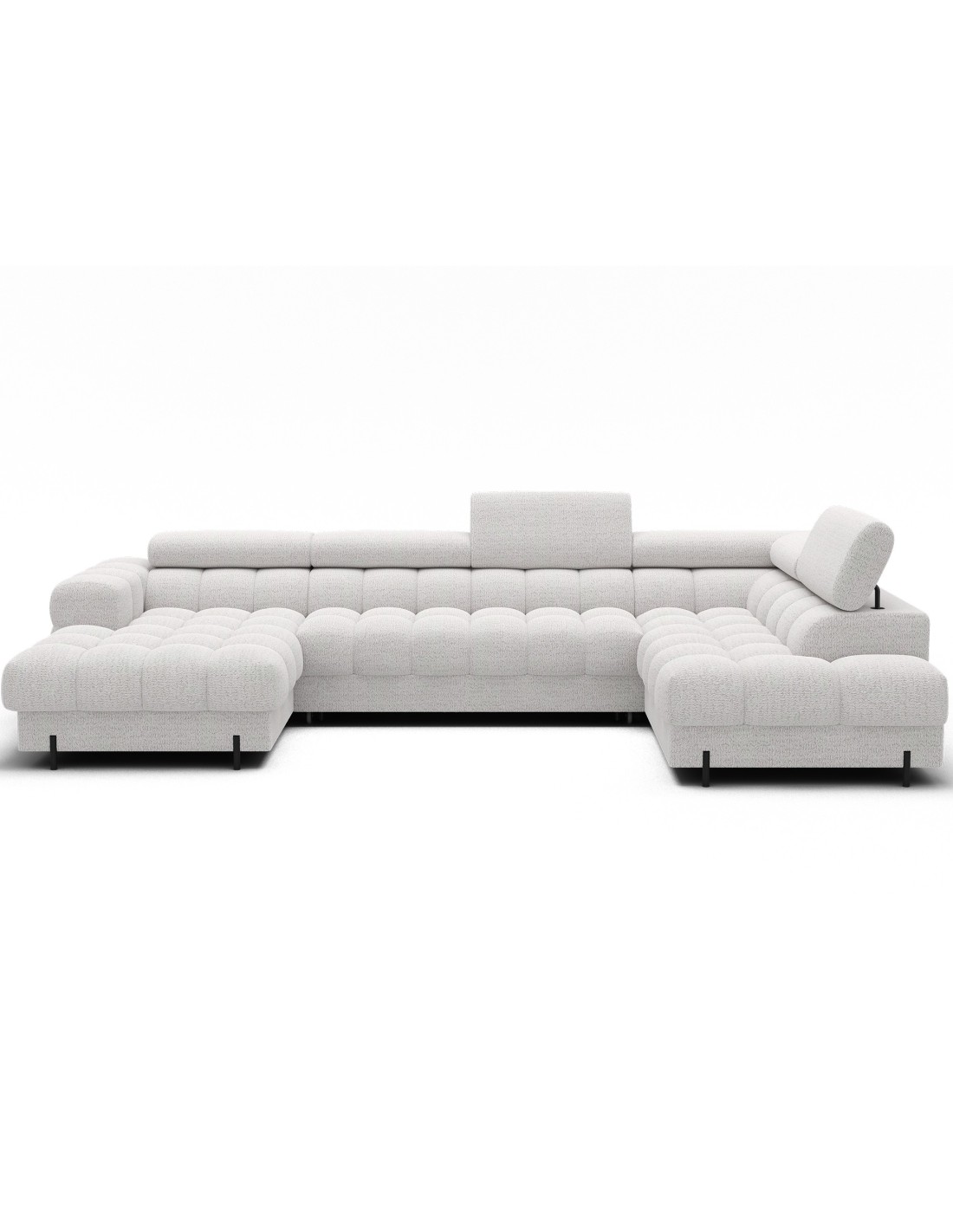 Canapé Panoramique Convertible Blanc Angle Droit Feraria 358x93x202cm