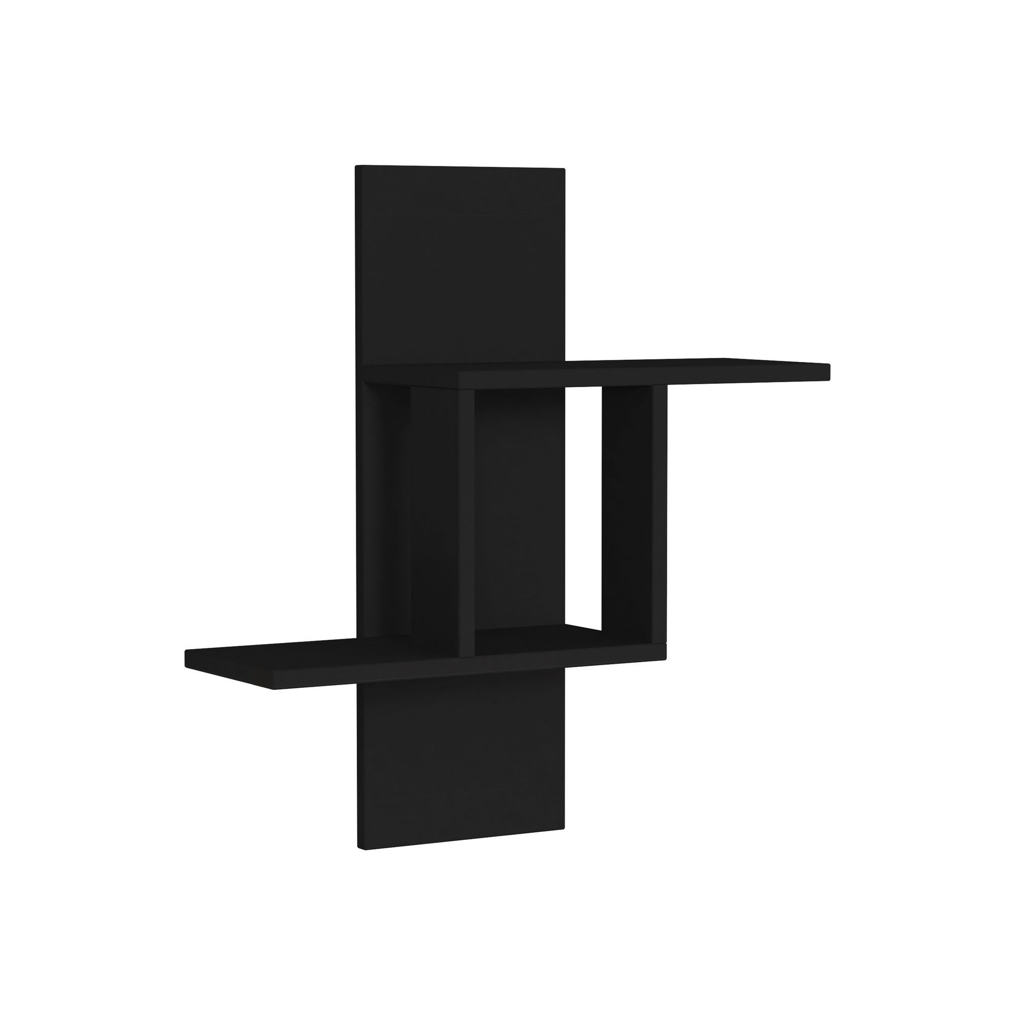 Étagère Murale En Bois "mill" - 64 X 20 X 70 Cm - Gris Anthracite