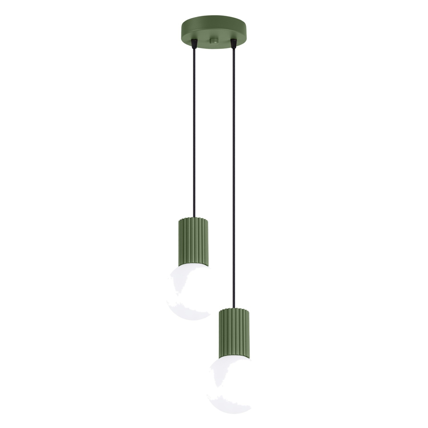 Suspensions Halo Aluminium/verre Vert Olive 2xg9 15cm Sollux