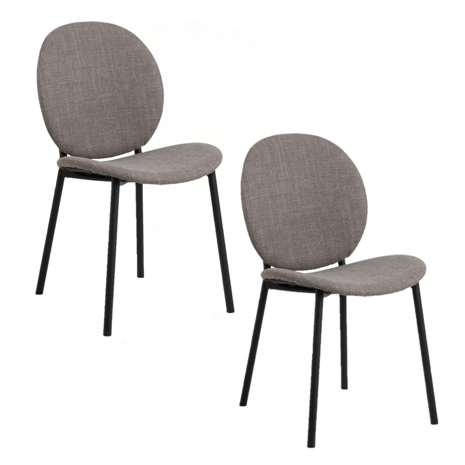 Lot De 2 Chaises De Salle À Manger En Tissu Et Acier Cliff