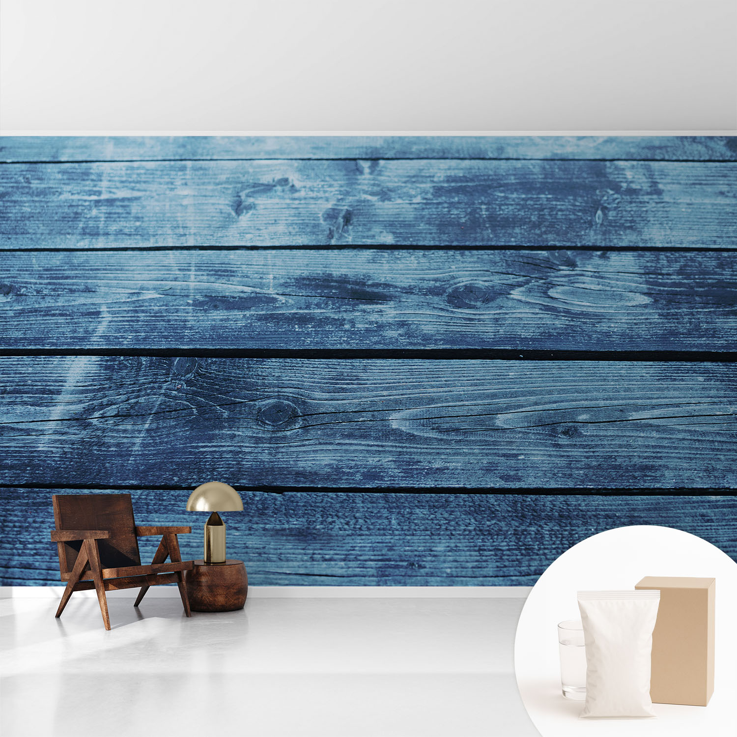 Papier Peint Intissé Mural Avec Colle Pour Salon Et Chambre Décoration Murale Rapide - Colle Incluse Gratuite Sol Rustique 416x254 Cm