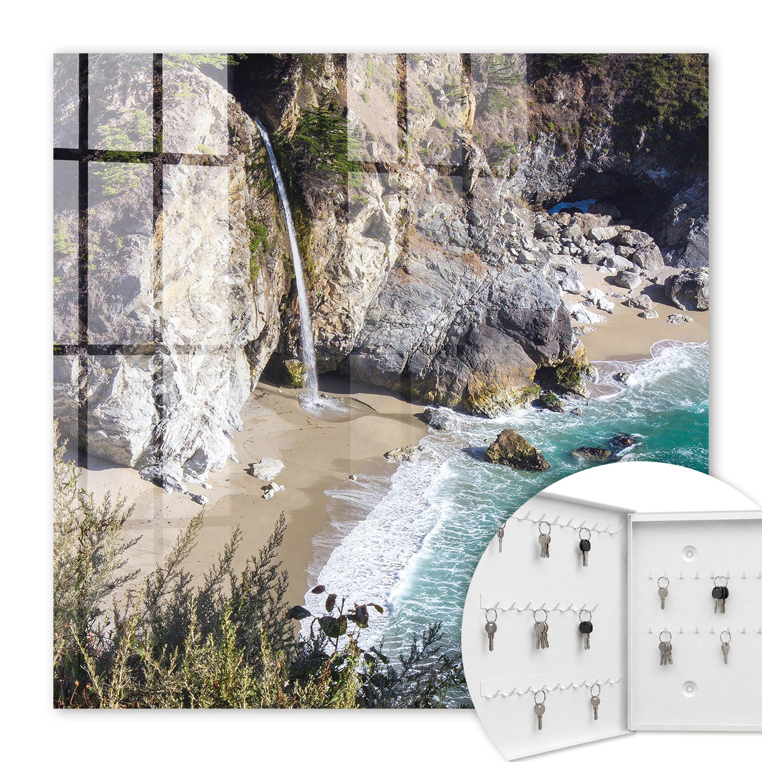 Armoire À Clés - (30 Cm X 30 Cm) - Boîte À Clés Murale - Coffret De Rangement Pour Clés - Couleur Blanche - Ouverture Vers La Gauche - Pour Maison Et Bureau - Côte De La Beauté