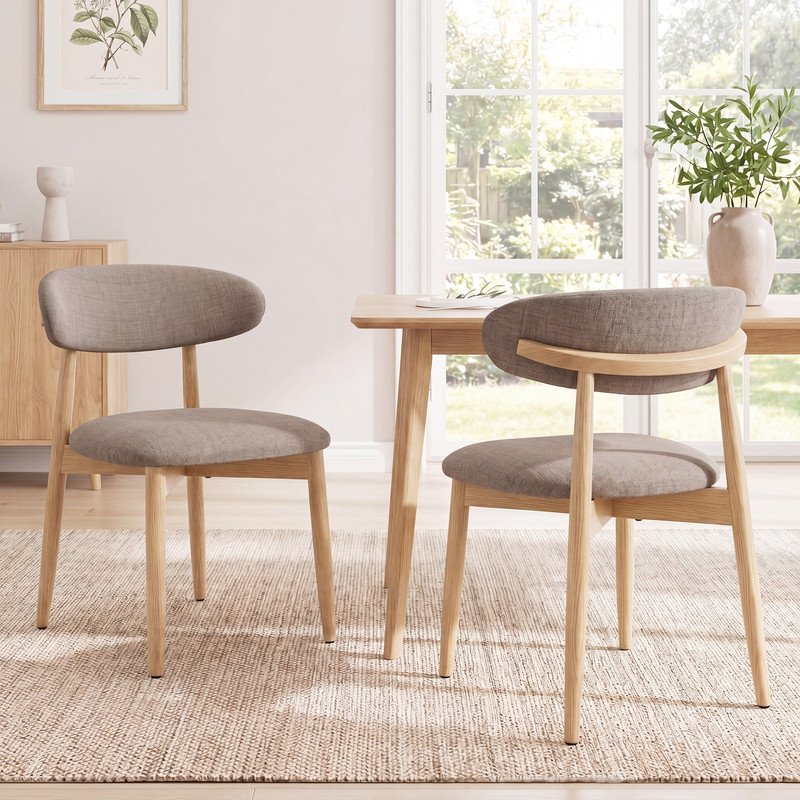 Colamy Lot De 2 Chaises En Bois Massif, Robustes Et Élégantes, Style Nordique Minimaliste, Idéales Pour Salle À Manger Et Cuisine,marron
