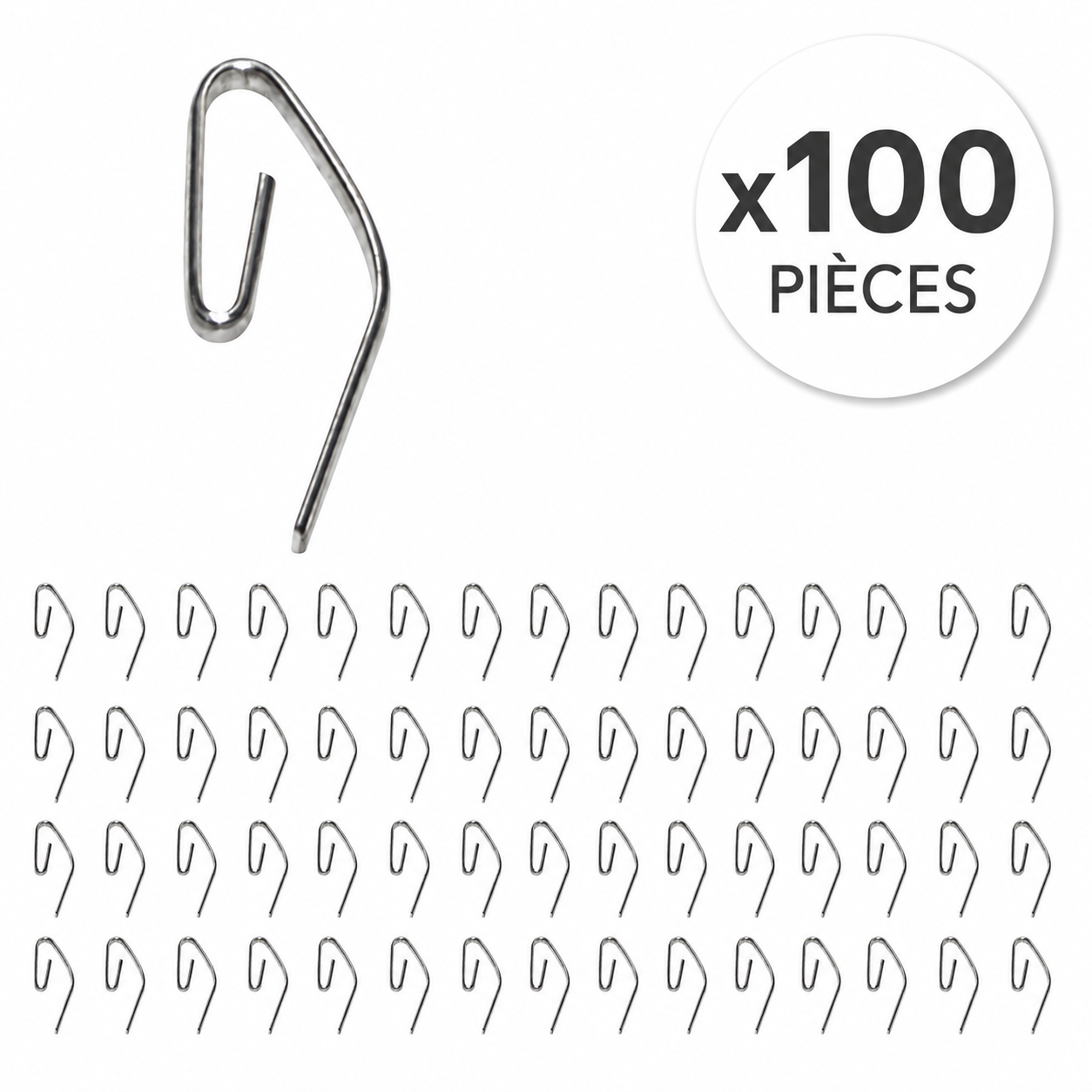 Lot De 100 Agrafes De Galon 321n Pour Rideaux En Acier Zingué - Boulet
