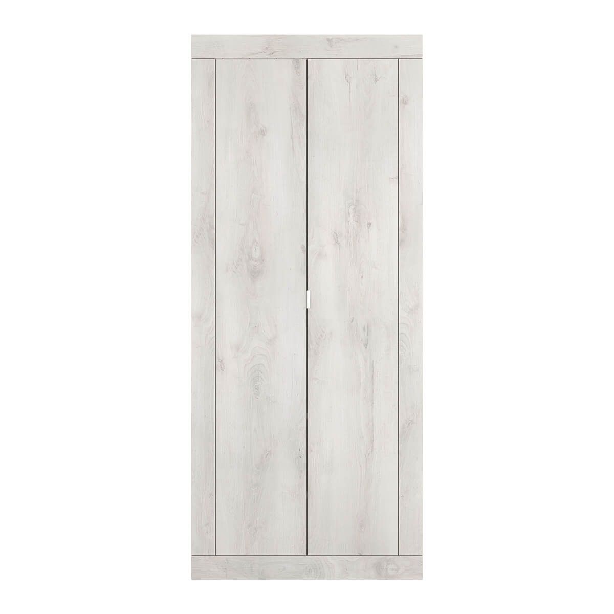 Penderie 2 Portes Avec 2 Étagères Aspect Bois Blanchi - Rovica