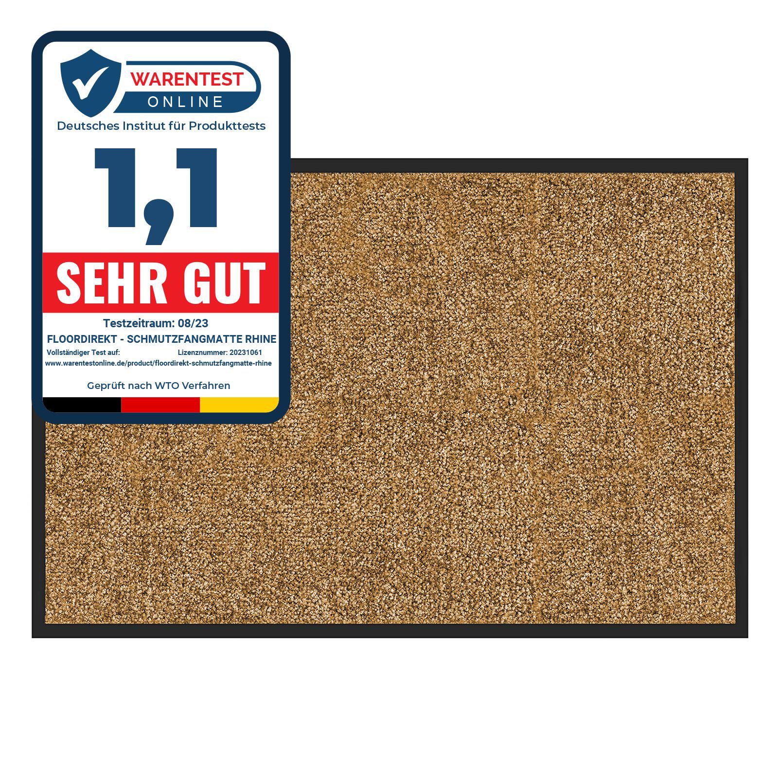 Karat - Tapis De Porte Paillasson D'Entrée Rhine Beige 90 X 150 Cm
