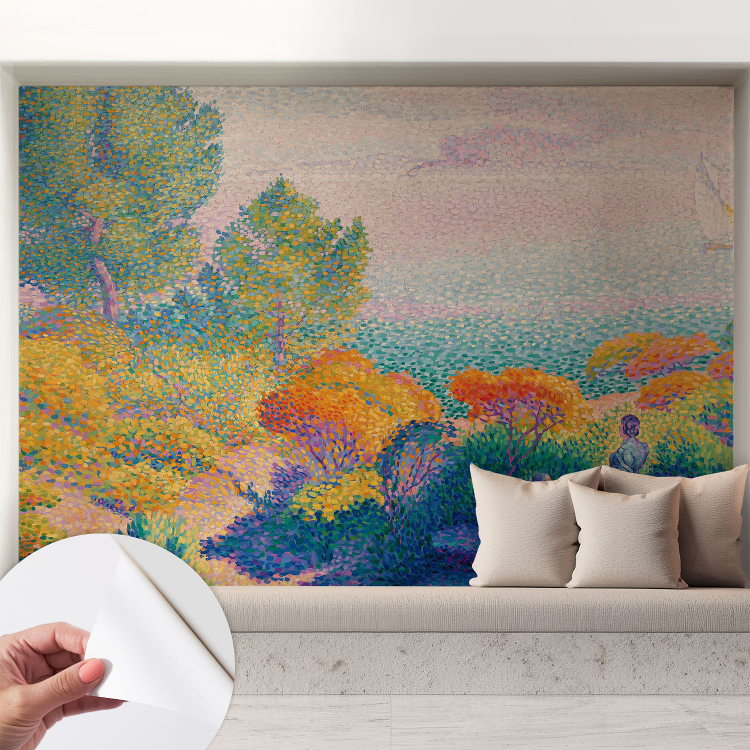 Papier Peint Adhésif Avec Colle Pour Décoration Moderne De Salon Chambre À Coucher Cuisine Et Bureau Facile Paysage Côtier 208x146 Cm