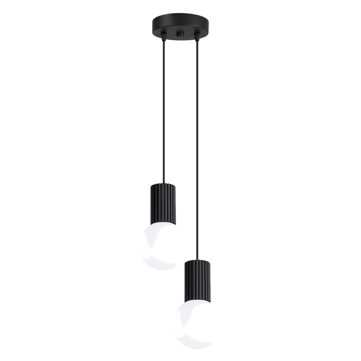 Suspensions Halo Aluminium/verre Noir 2xg9 15cm Sollux