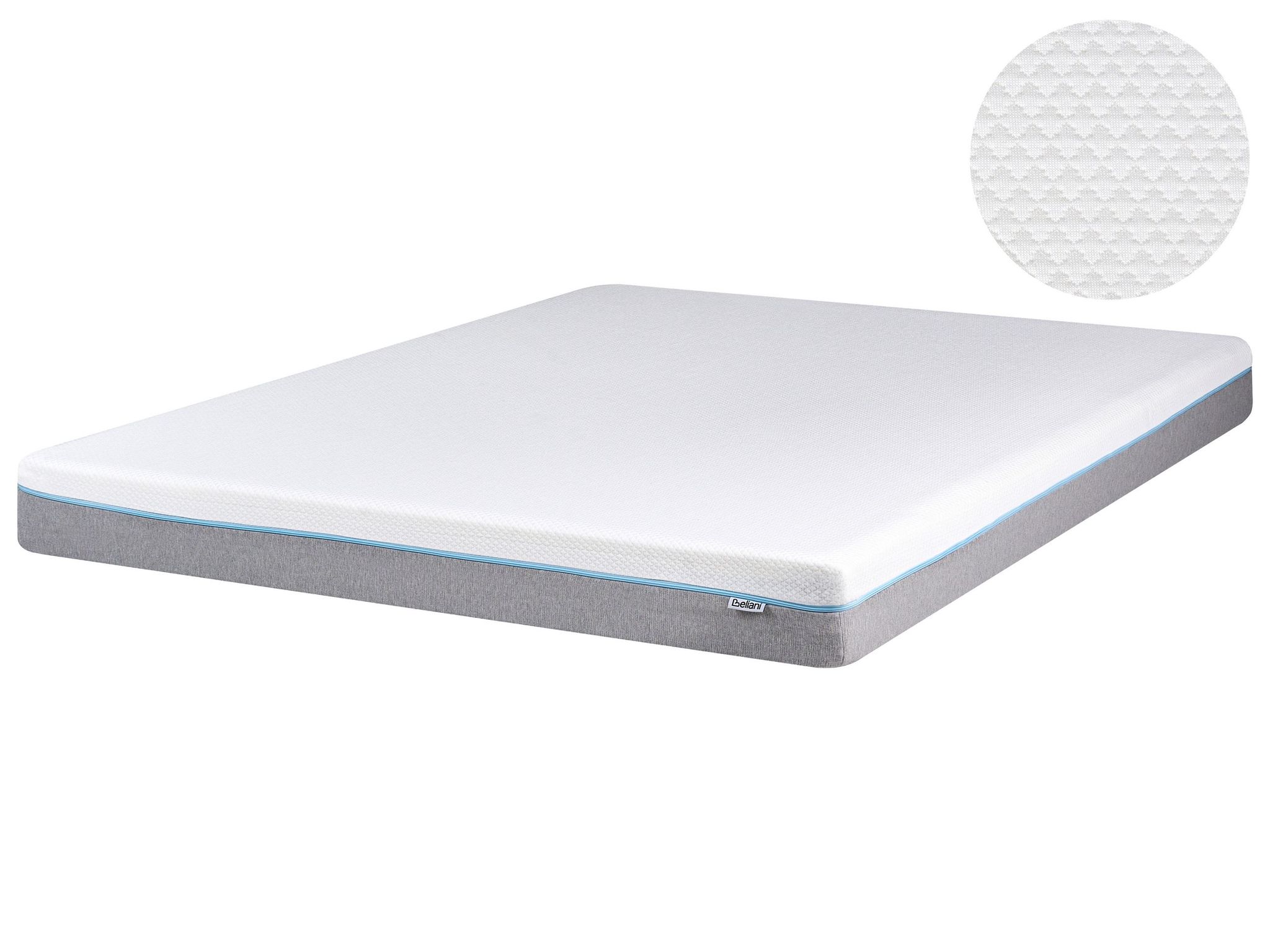 Matelas À Mémoire De Forme Blanc Et Gris Avec Mousse Rectangulaire Equilibré 180 X 200 Cm Avec Housse Amovible Beliani