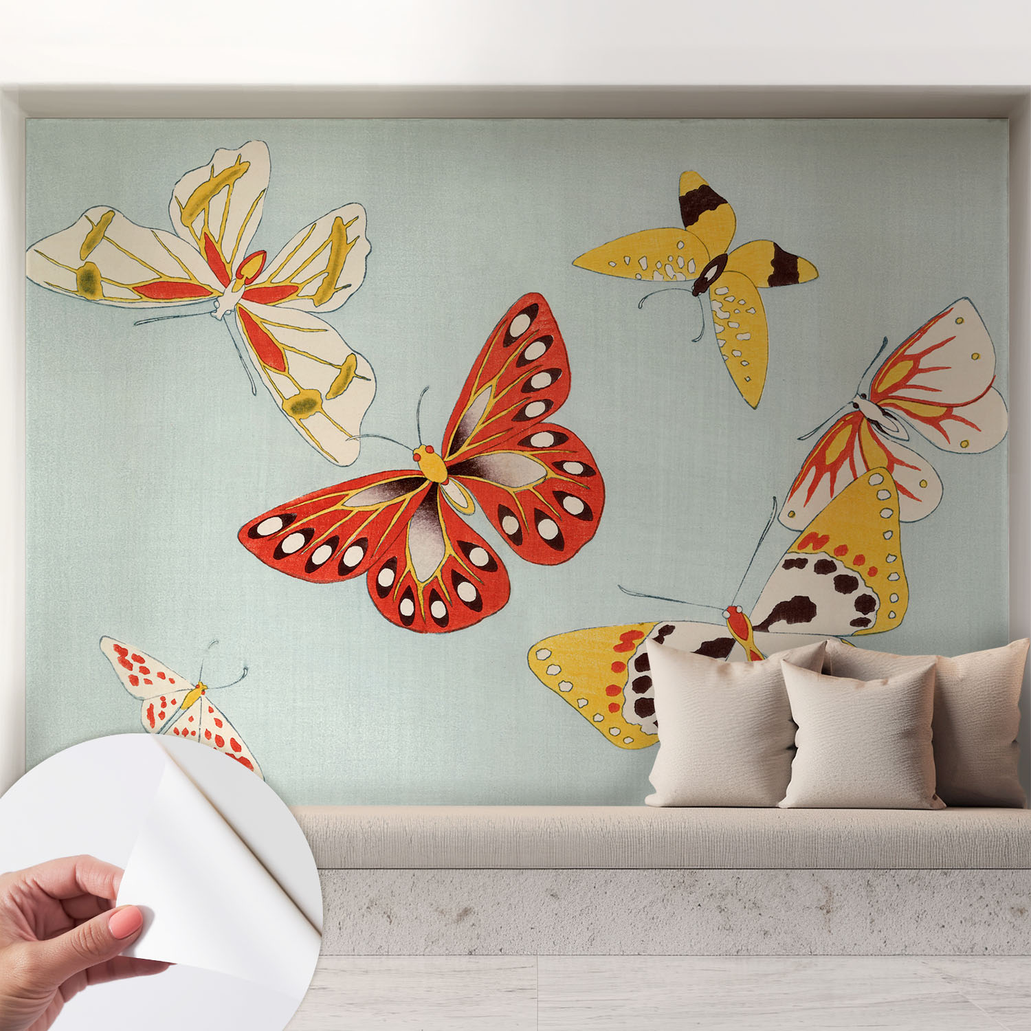 Papier Peint Autocollant Avec Imprimé Pour Intérieur Moderne Application Facile A Motif Papillons Artistiques 208x146 Cm