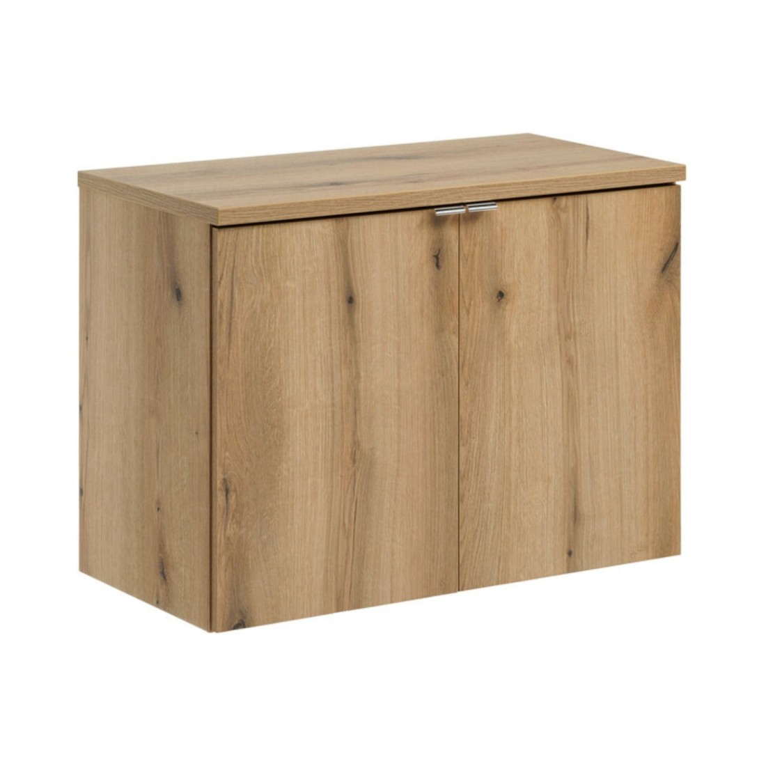 Ensemble De Salle De Bain Suspendu Vano Aspect Chêne 80cm: Meubles Sous Vasque À Placards + Plan Pour Vasque
