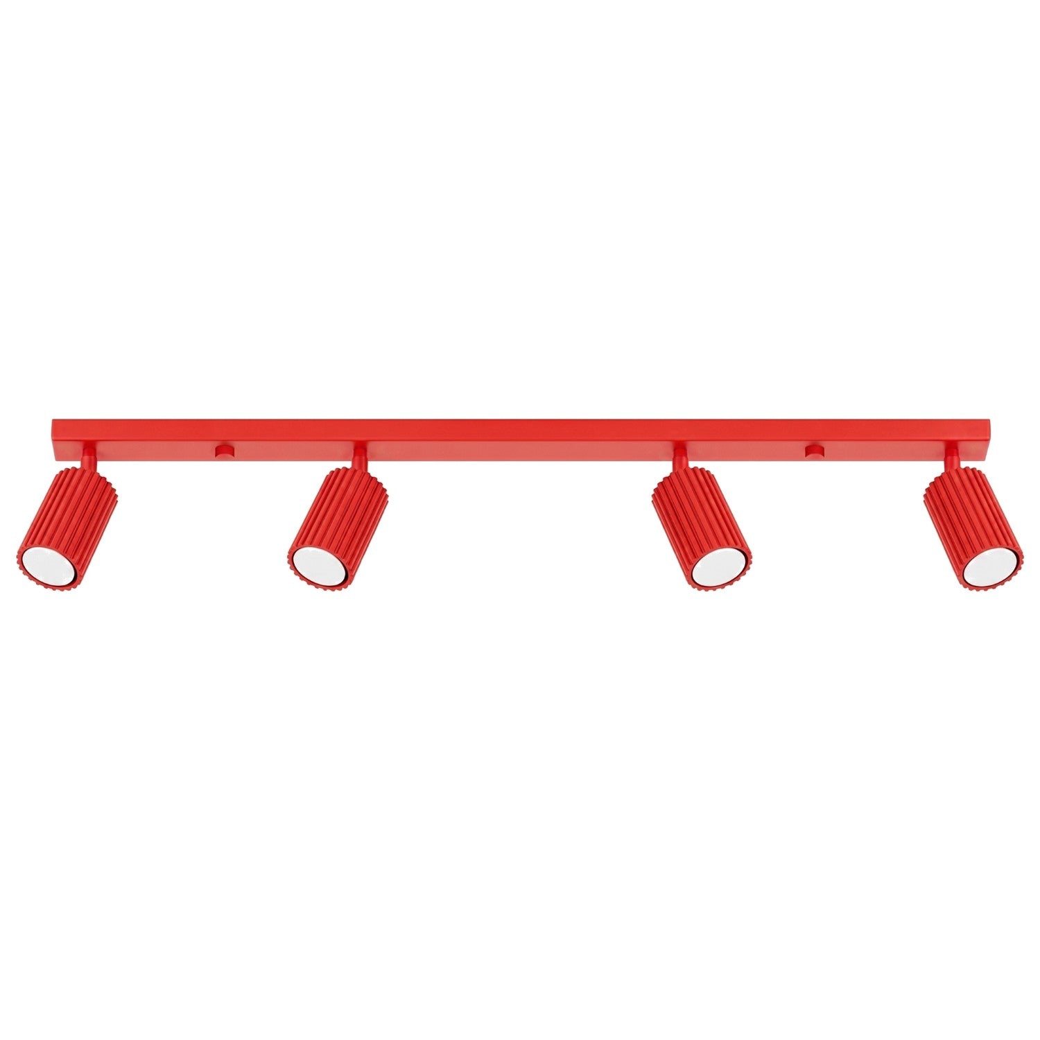 Plafonnier Moderne Rouge Strié 4xgu10 10w Karbon Sollux Lighting