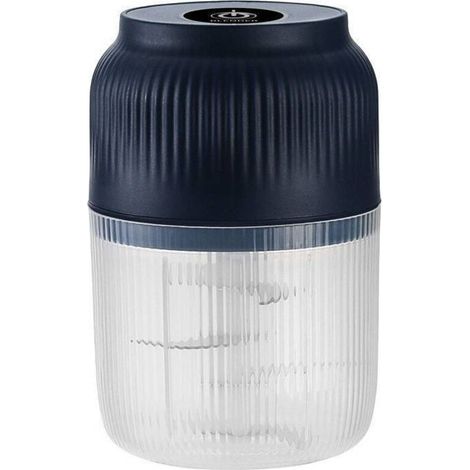 Hachoir Électrique Sans Fil 400ml, 6 Lames Inox, Rechargeable Usb, Pour Viande, Légumes, Chocolat (bleu)