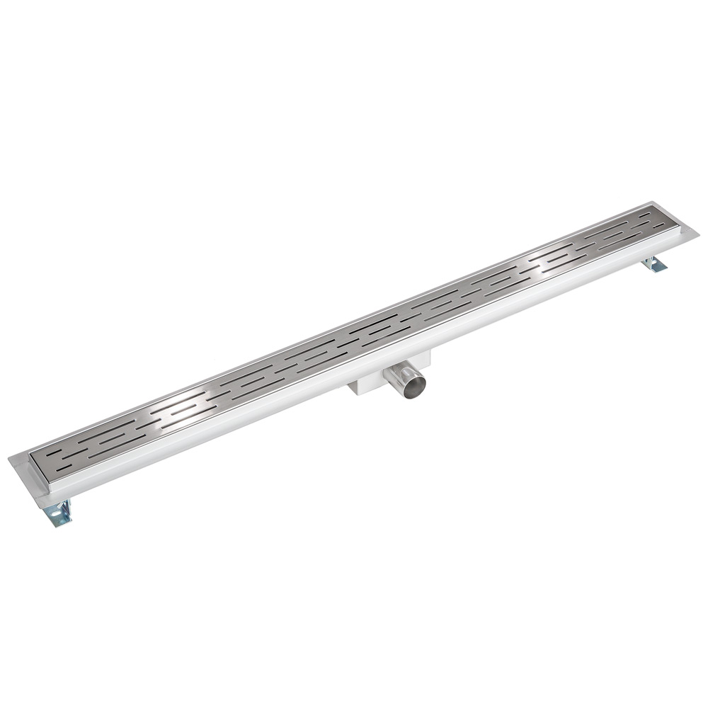 Tectake - Caniveau De Douche En Acier Inoxydable Hauteur Variable Au Design Moderne Avec Des Fentes Longitudinales