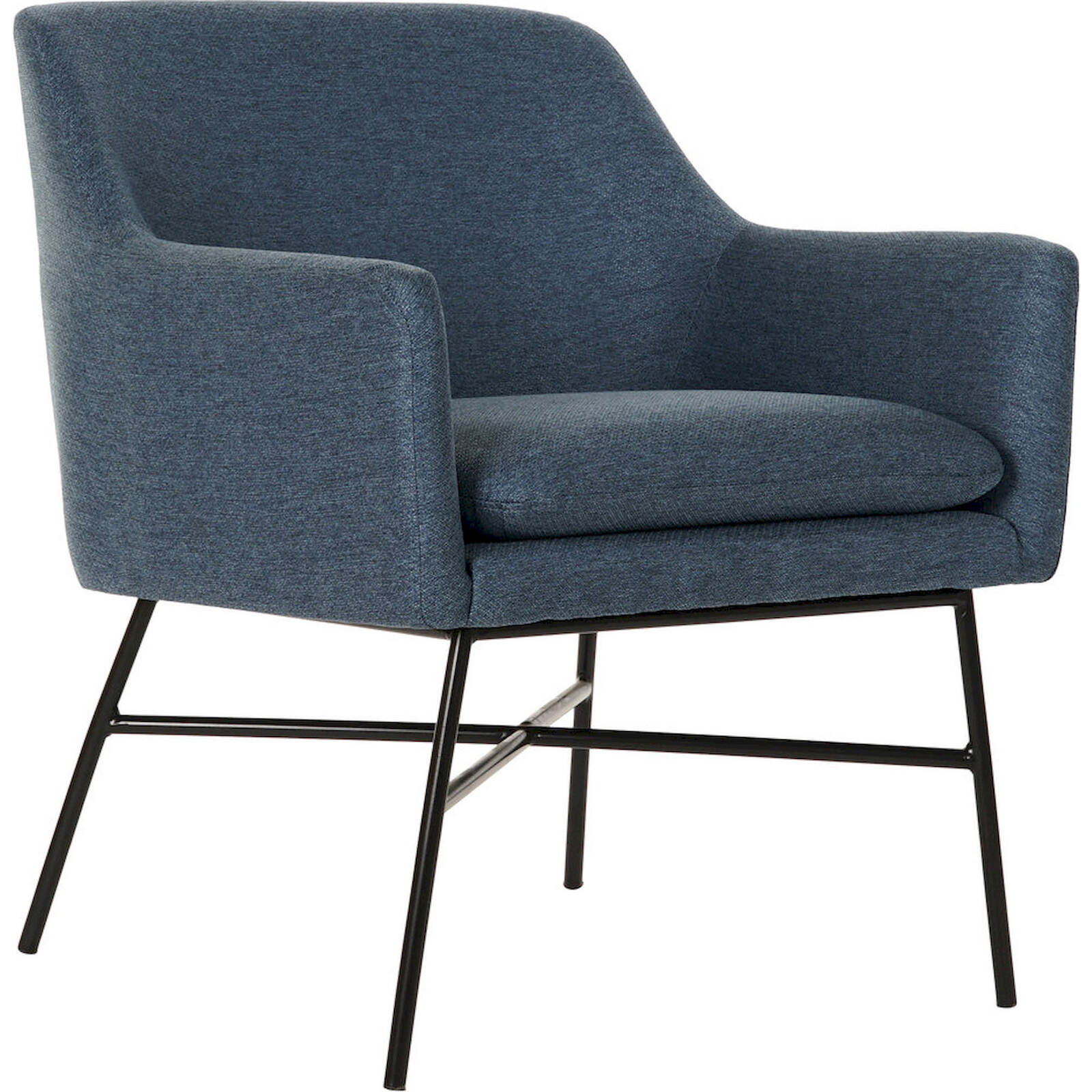 Fauteuil Élégance Moderne En Polyester Bleu Et Métal - Bleu Azurée Métallisé