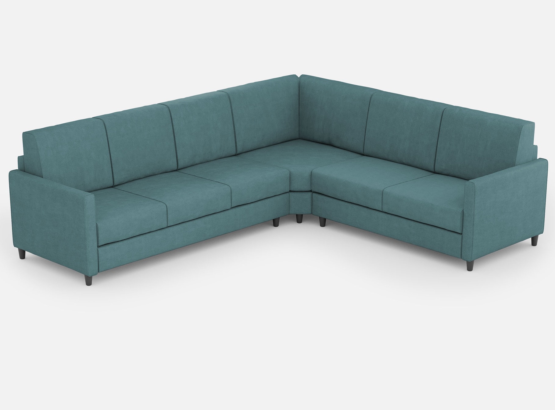 Canapé D'Angle Moderne Italien Tissu Bleu Pétrole Korane - 5 Tailles 281x241 Cm-taille 281x241 Cm