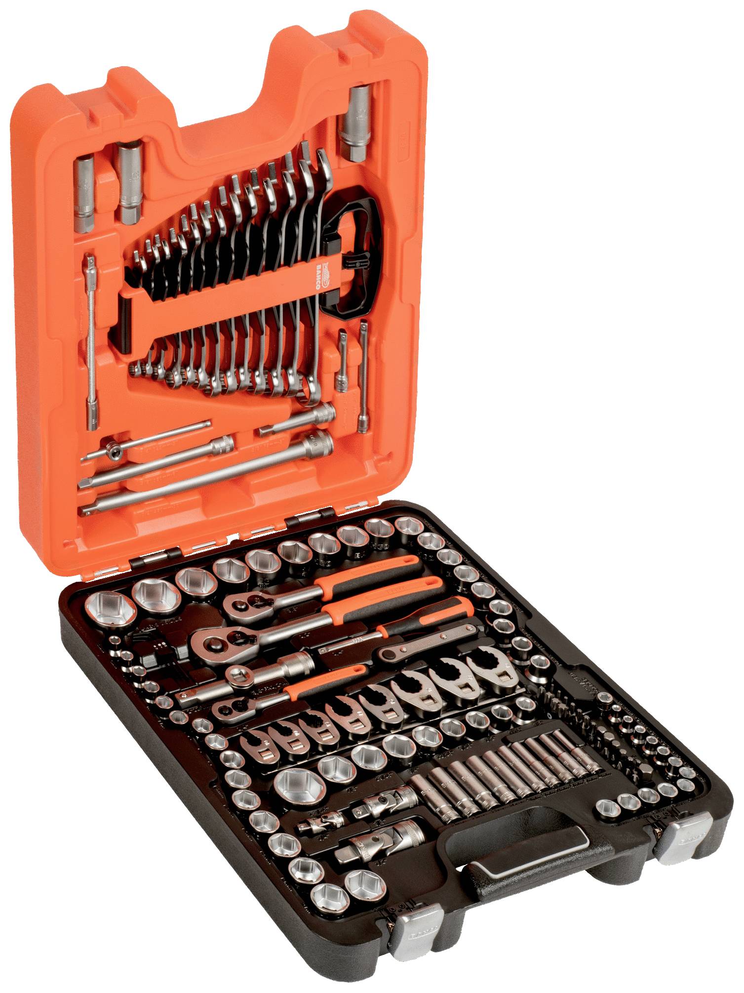 Bahco - Coffret Cliquet Et Douilles 138 Pièces - S138 - Acier Allié Haute Performance - Cliquet Réversible 60 Dents - Poignée Coulissante En T
