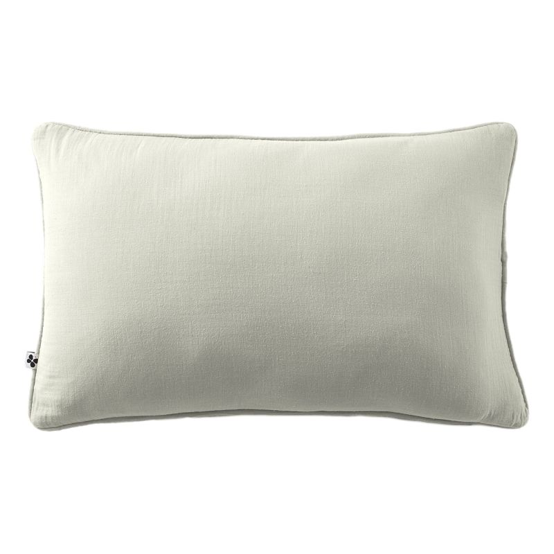 Coussin Déhoussable Avec Passepoil "gaïa" 40 X 60 Cm "gaze De Coton" L'Effet Papillon - Gaia Vert D'Eau -