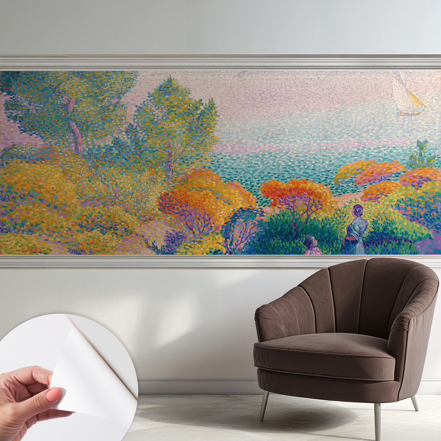 Papier Peint Adhésif Avec Colle Pour Décoration Moderne De Salon Chambre À Coucher Cuisine Et Bureau Facile Paysage Côtier 250x104 Cm