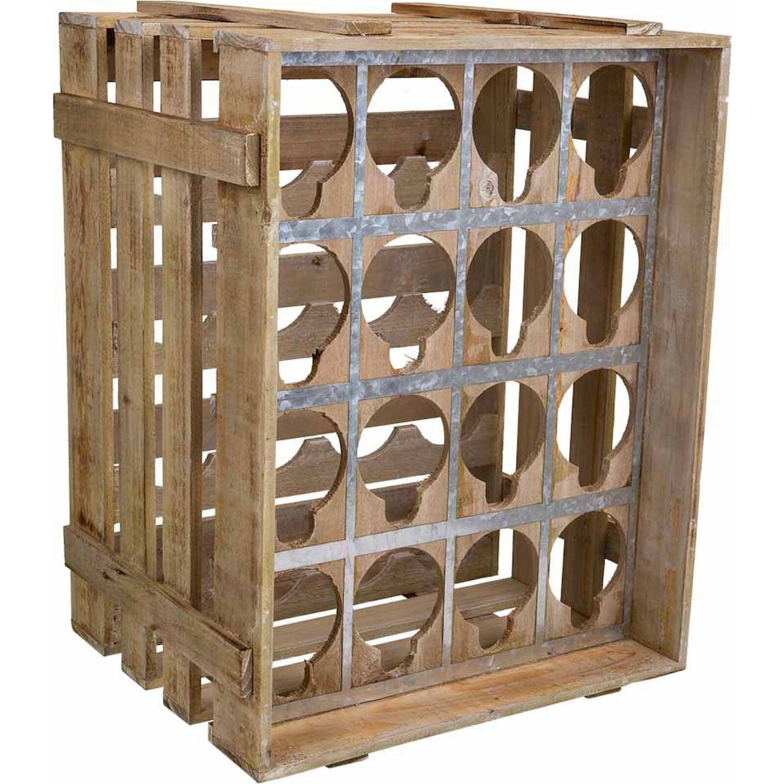 Rangement Bouteille En Bois De Sapin Pour Intérieur Chaleureux - Bois Naturel Vieilli Clair
