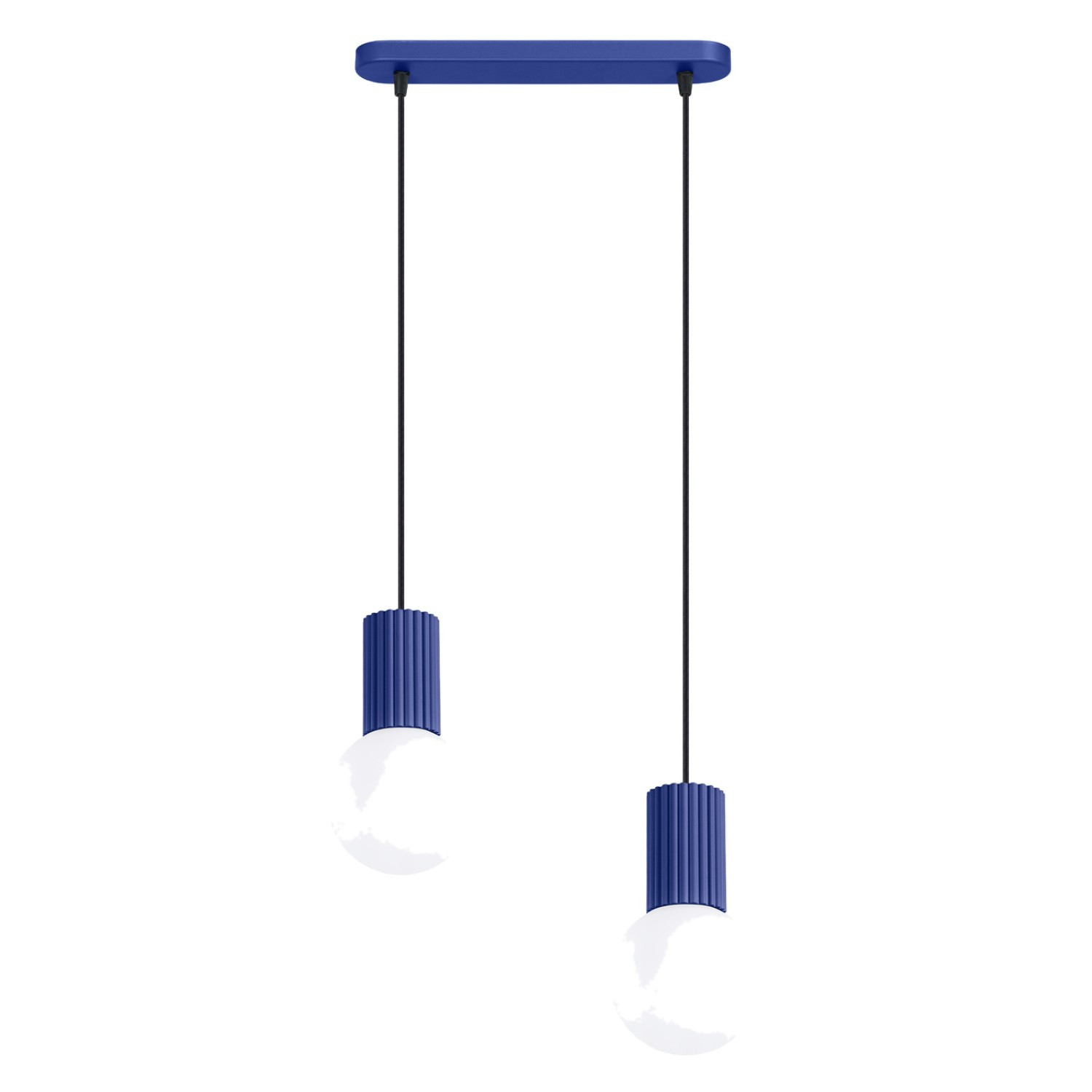 Suspensions Halo Aluminium/verre Outremer 2xg9 33.5cm Sollux