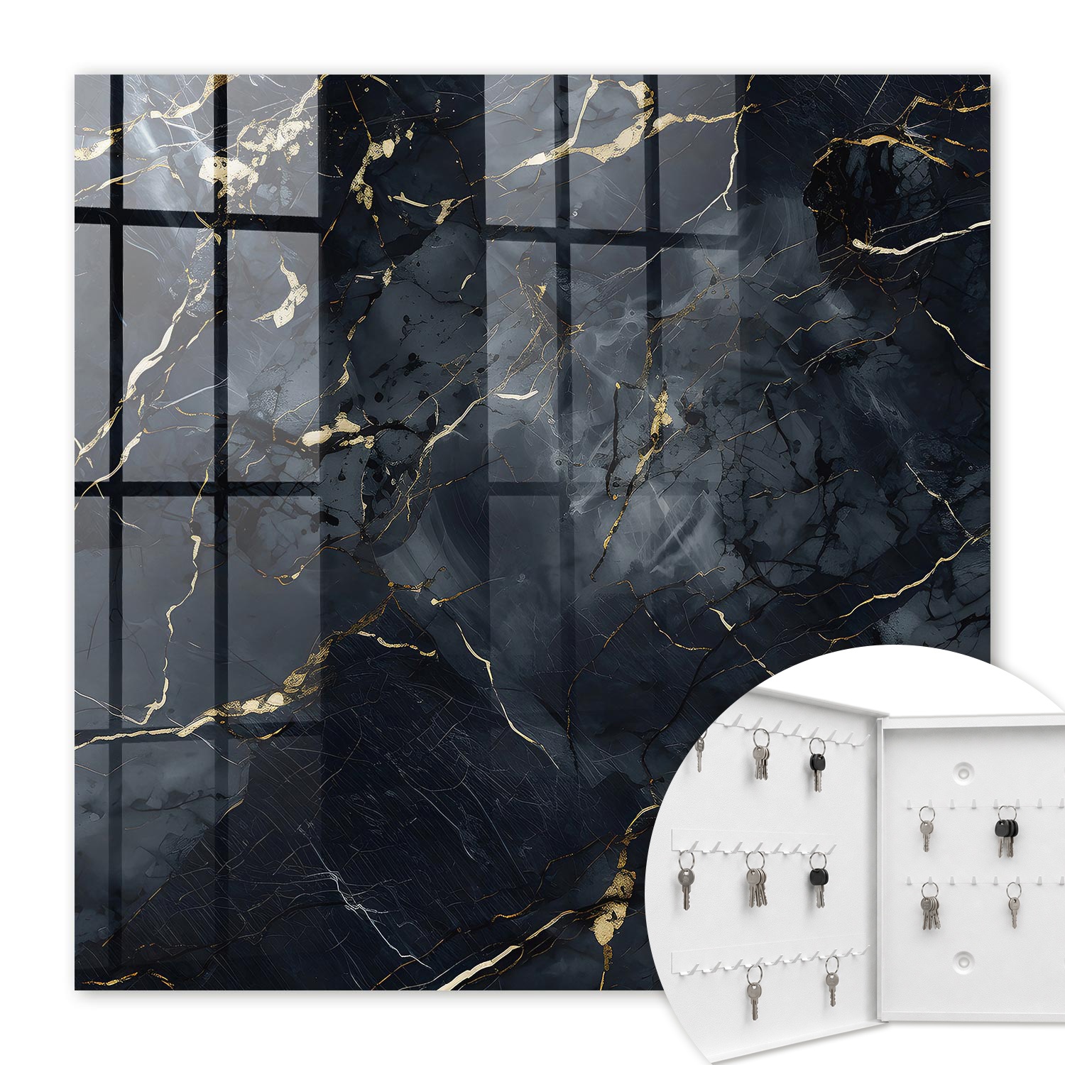 Armoire À Clés - (30 Cm X 30 Cm) - Boîte À Clés Murale - Coffret De Rangement Pour Clés - Couleur Blanche - Ouverture Vers La Gauche - Pour Maison Et Bureau - Élégance Moderne