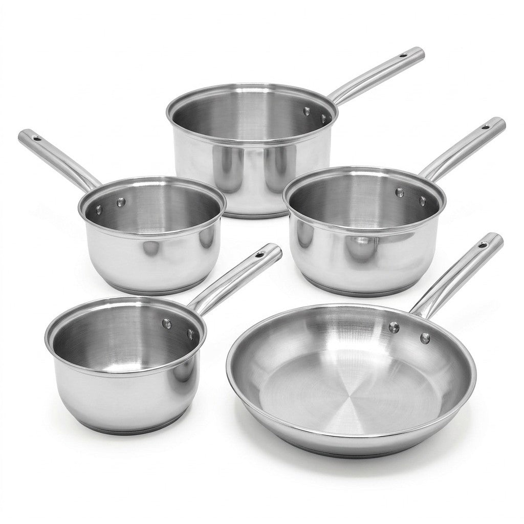 Lot De 4 Casseroles 16/18/20/22 Cm Et Poêle 28 Cm En Inox Fackelmann Rhona