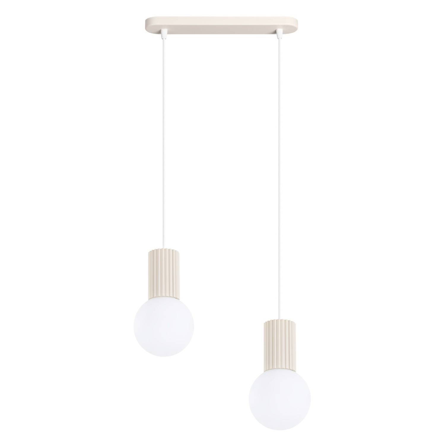 Suspensions Halo Aluminium/verre Beige 2xg9 33.5cm Sollux