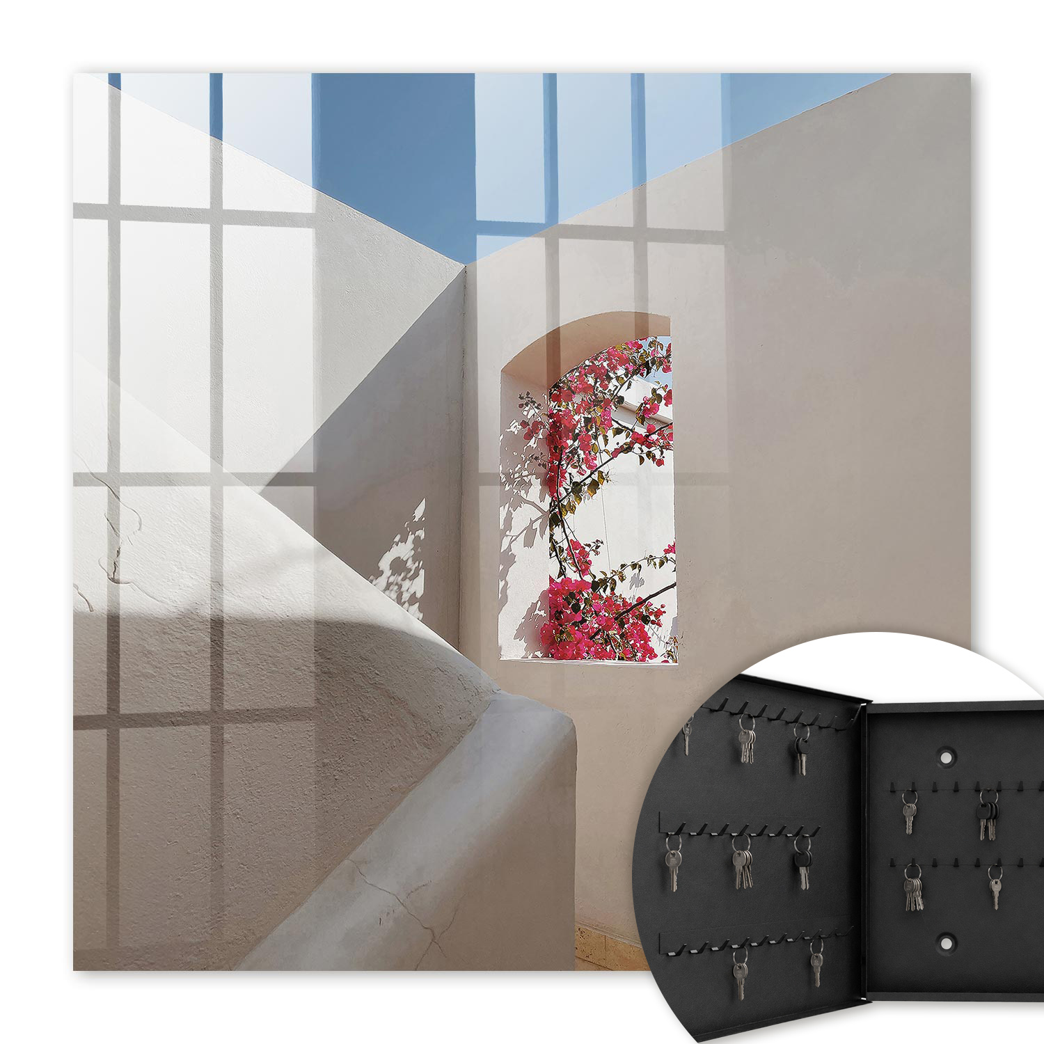Armoire À Clés - (30 Cm X 30 Cm) - Boîte À Clés Murale - Coffret De Rangement Pour Clés - Couleur Noire - Ouverture Vers La Gauche - Pour Maison Et Bureau - Un Coin Tranquille
