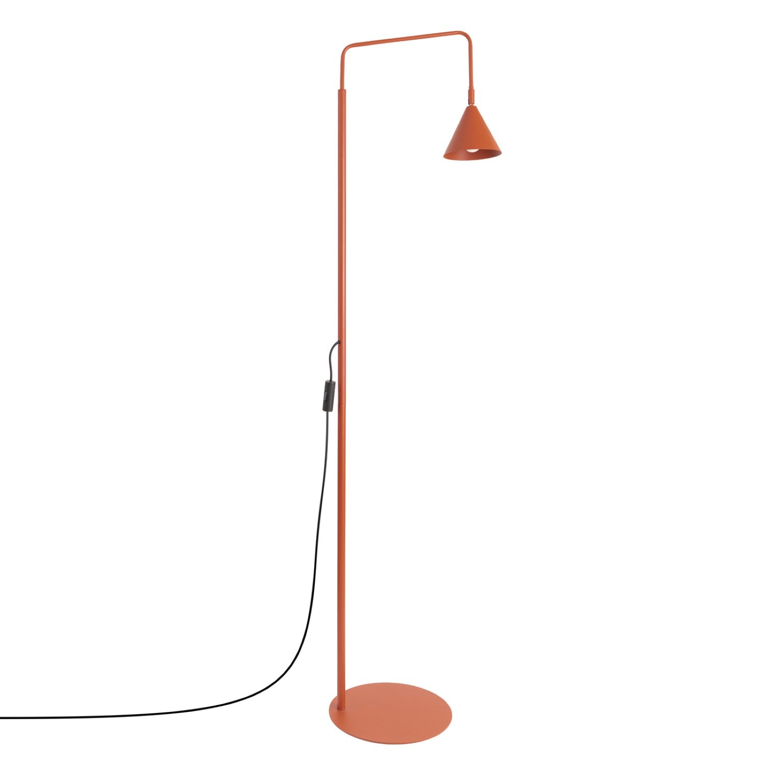 Lampadaire Minimaliste Rouge Ocre, Abat-jour Conique Orientable 1xe14 10w Nox Sollux Lighting