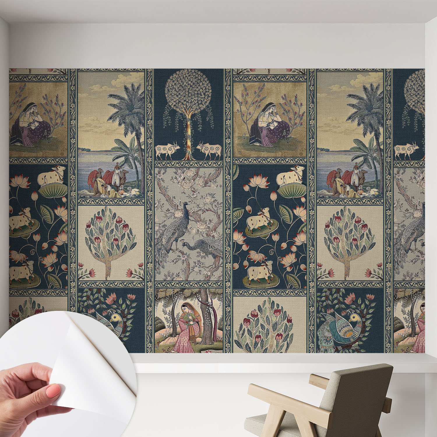 Papier Peint Autocollant Adhésif Avec Imprimé Motifs Uniques Apparence Moderne Scène Romantique 152x104 Cm