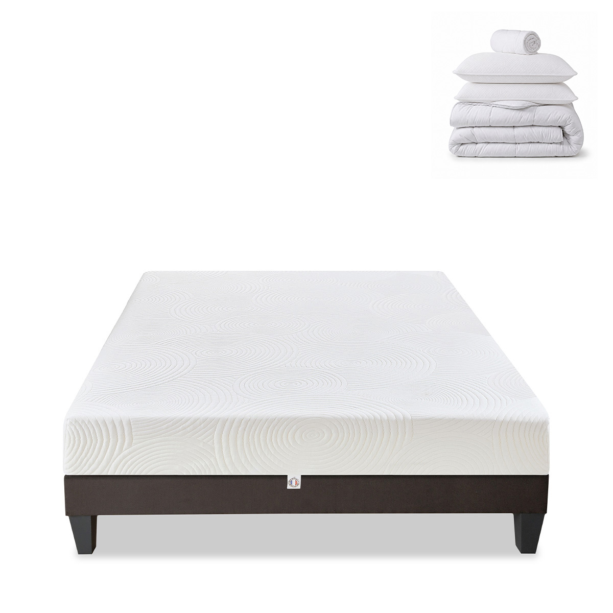 Prêt-à-dormir Héra Avec Sommier, Couette, Oreillers Et Protège-matelas - 180x200 Cm