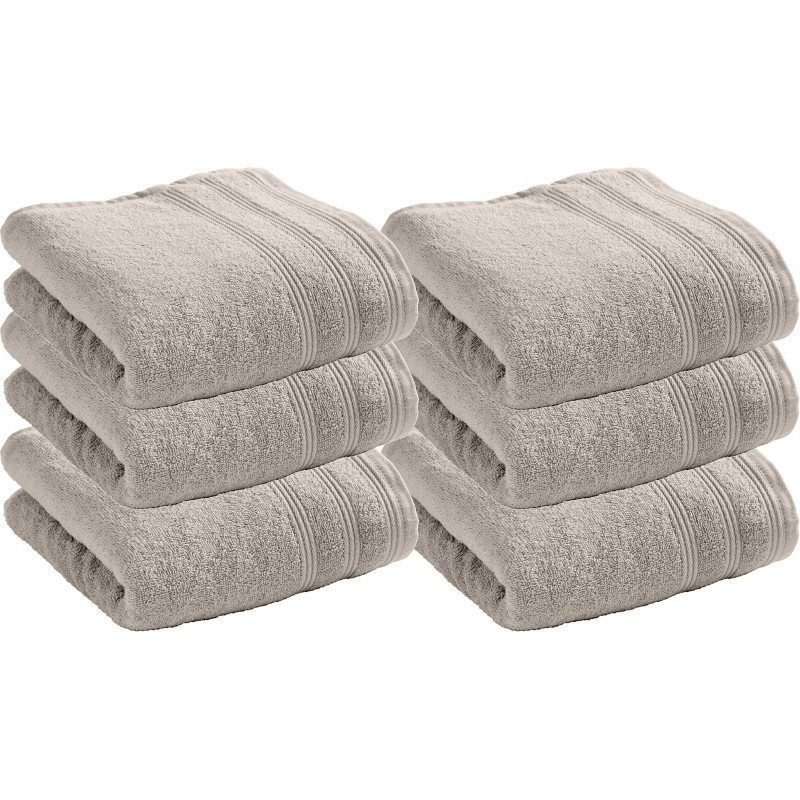 Lot De 6 Serviettes De Toilette Éponge "spa" 50 X 100 Cm / 400 Gr/m² - "spa" Sable - - "spa" Sable - Serviette De Toilette 50 X 100 Cm