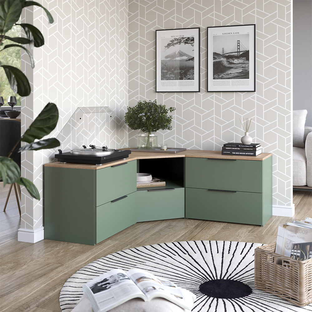 Meuble-paroi Wido, Vert, 3 Parties, Vicco