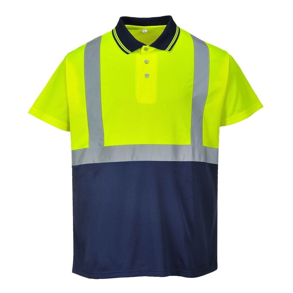 Polo Haute Visibilité Bicolore Portwest Jaune / Marine Xs
